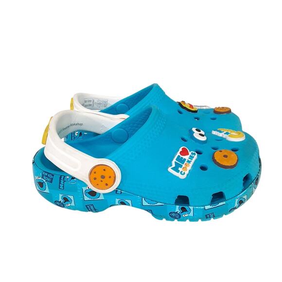 Crocs Sesame Street Cookie Monster Slip On Clogs Boys 7 Water Shoes Comfort - Picture 4 of 9